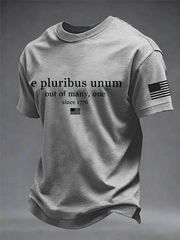 Men's E pluribus unum Printed imitation cotton short-sleeved T-shirt