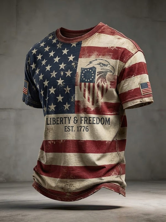 Men's America 1776 Freedom Printed T-Shirt