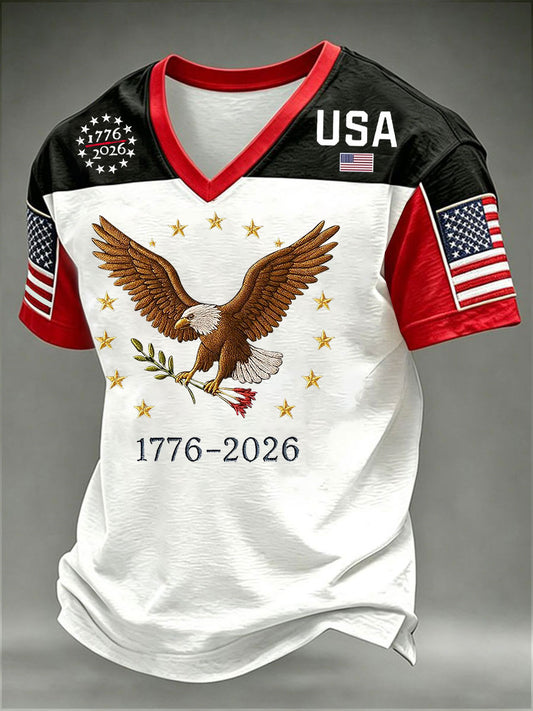 Men's USA 1776-2026 Printed Casual T-Shirt