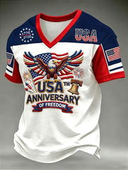 Men's USA 1776-2026 Printed Casual T-Shirt