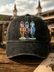 Unisex Horse Racing Print Cap