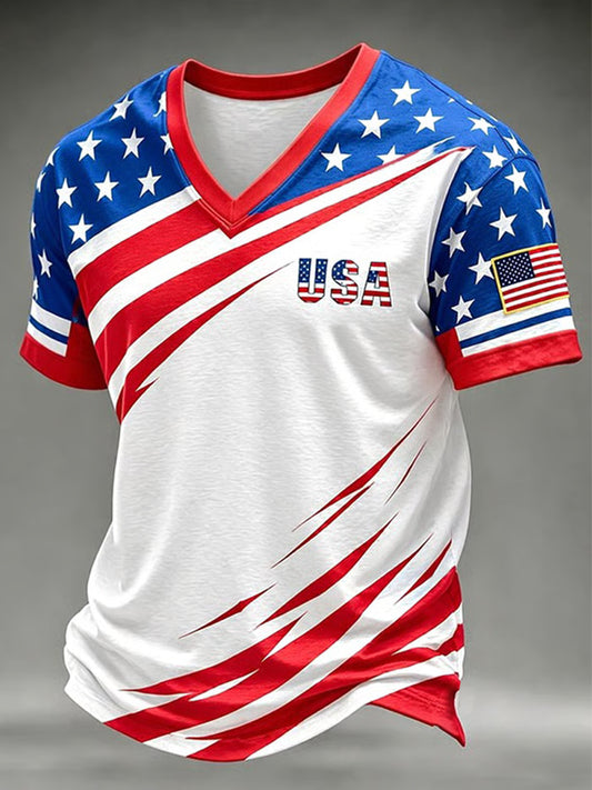 Men's America V-neck T-shirt