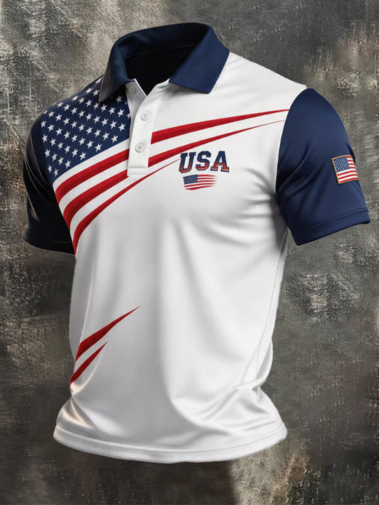 Men's America Print Casual Top