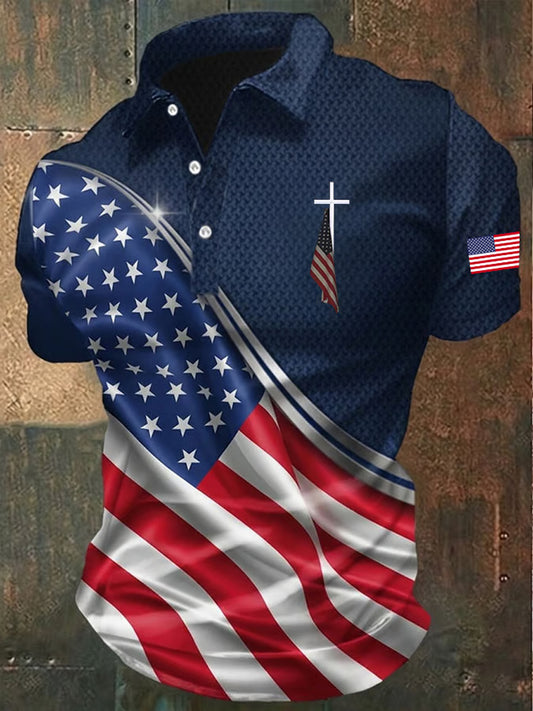 Men's America Print Casual Top