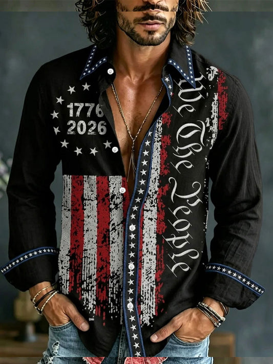 Men's Independence Day Printed Casual Shirt
