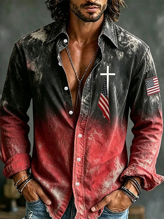 Men's Independence Day Printed Casual Shirt