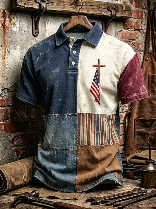 Men's Cross Print Casual Top