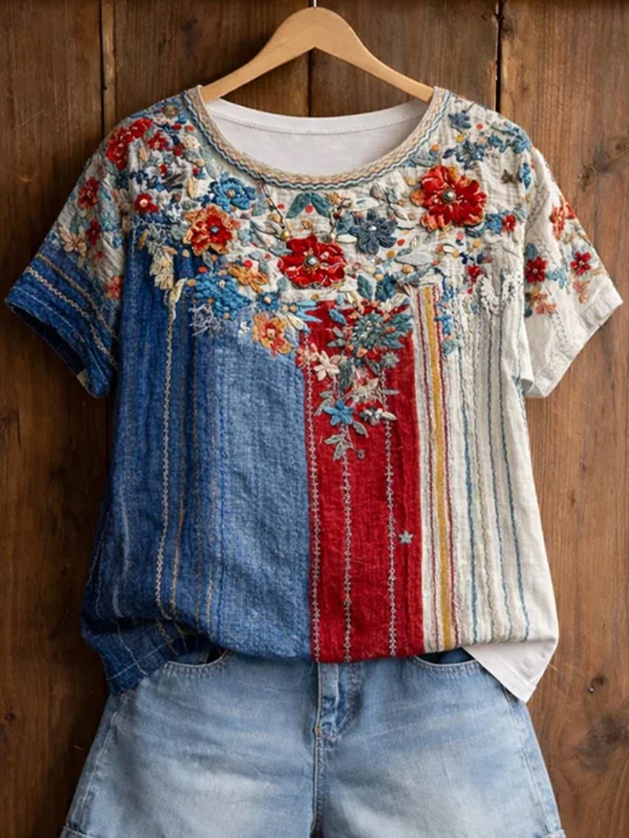 Women's America Print Casual T-Shirt