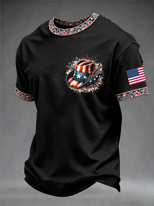 Men's American Print short sleeves t-shirt