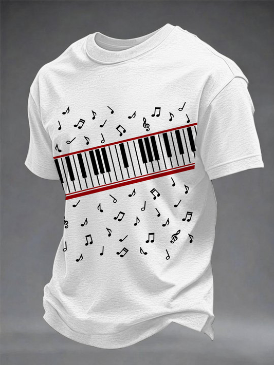 Men's Piano Notes Short Sleeves T-shirt