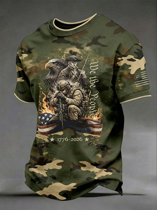Men's USA 1776-2026 Printed Casual T-Shirt