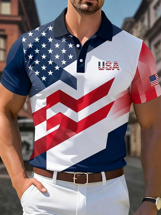 Men's America Print Casual Top