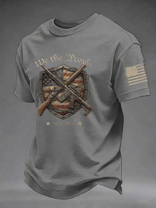 Men's USA 1776-2026 Printed Casual T-Shirt