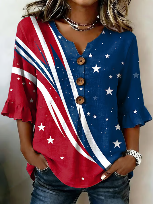 Women's Anniversary Printed Mid-length Sleeves T-Shirt