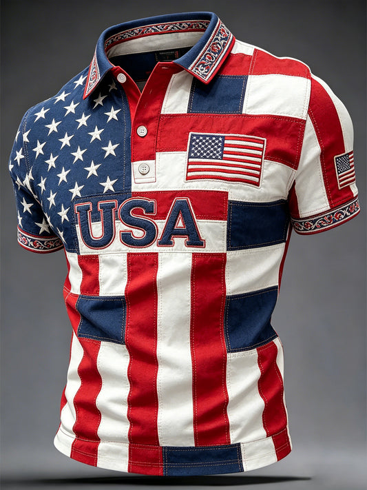 Men's America Print Casual Top