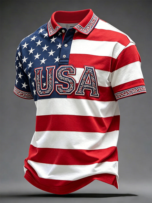 Men's America Print Casual Top