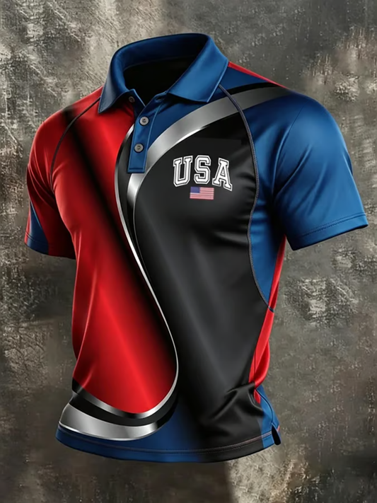 Men's American Print polo shirt