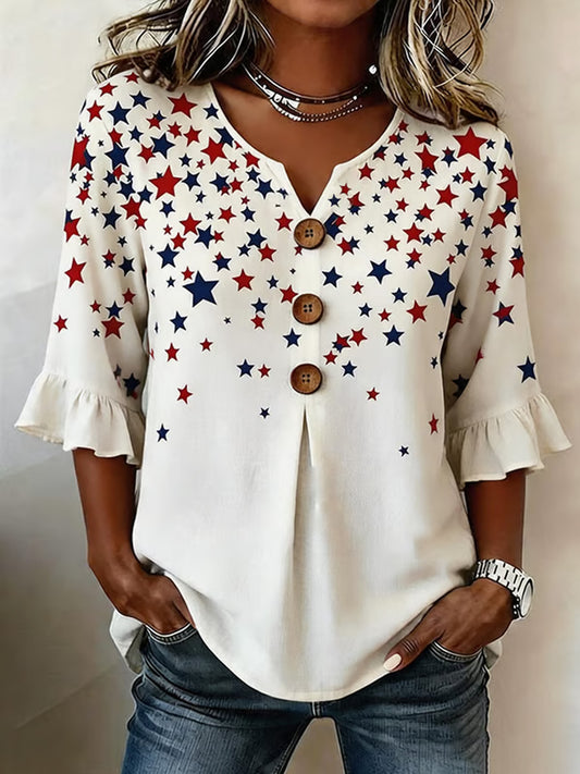 Women's Independence Day Print Top