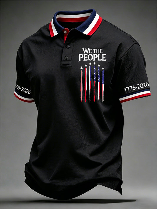Men's Independence Day We The People Print Polo