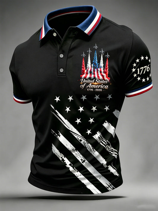 Men's United States of America Independence Day Print Polo