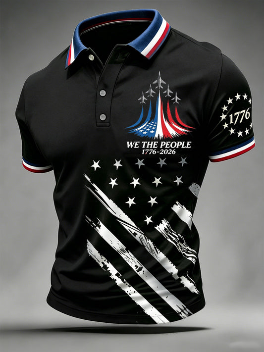 Men's Independence Day We The People Print Polo