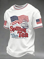 Men's Spilling The Tea Since 1773 4th of July Independence Day Tee