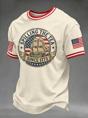 Men's Spilling The Tea Since 1773 4th of July Independence Day Tee