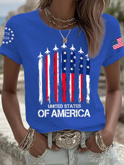 Women's United States Of America Independence Day Print Tee