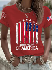 Women's United States Of America Independence Day Print Tee