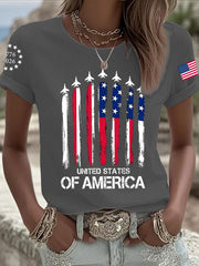 Women's United States Of America Independence Day Print Tee