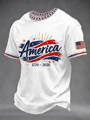 Men's Independence Day USA Flag Art Short Sleeve T-shirt