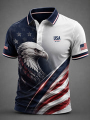 Men's American Flag Eagle Printed Shirt