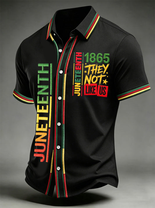 Men's Juneteenth They Not Like Us Since 1865 Print Casual Shirt