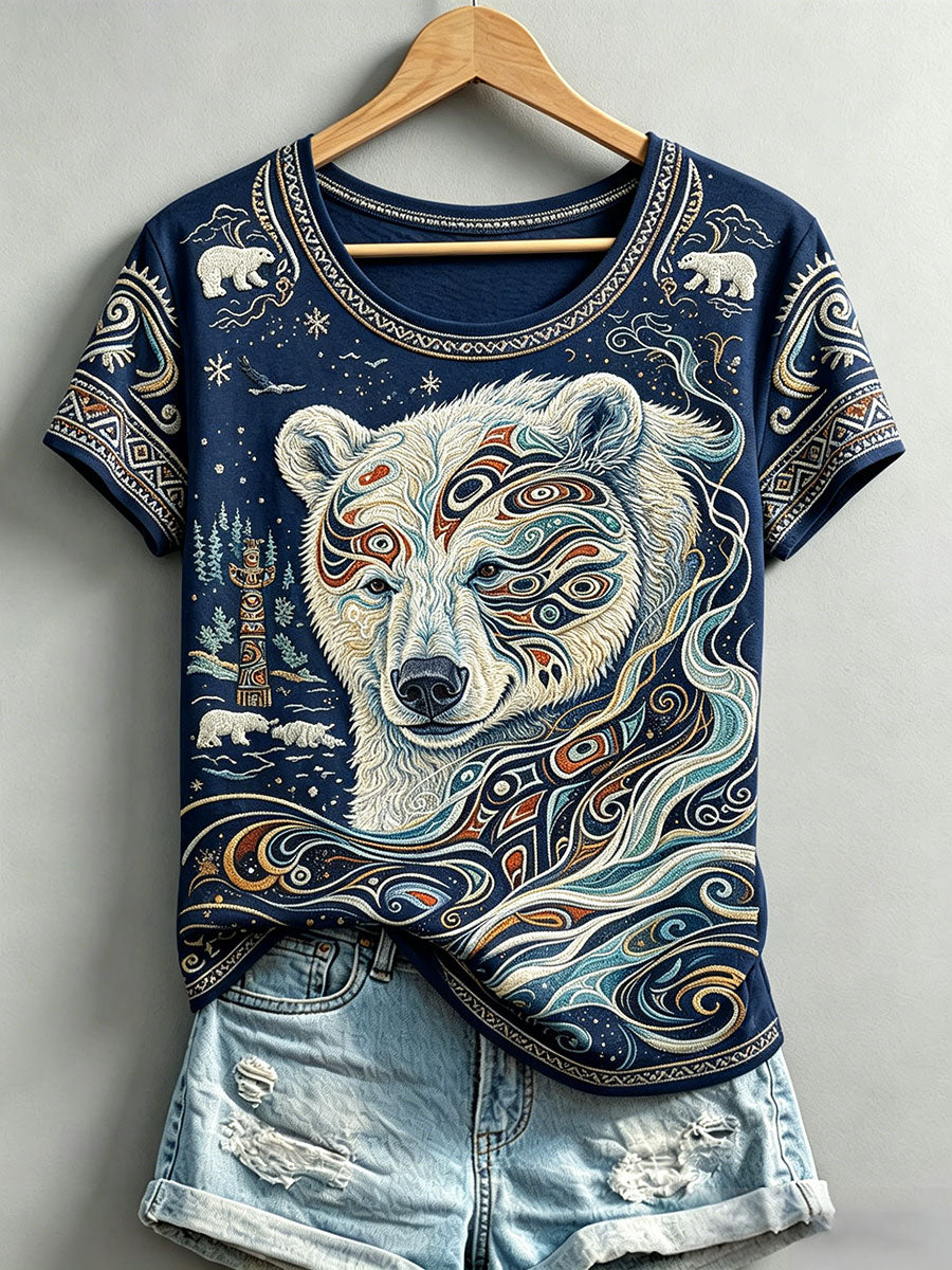 Women's Indigenous Print Casual T-Shirt