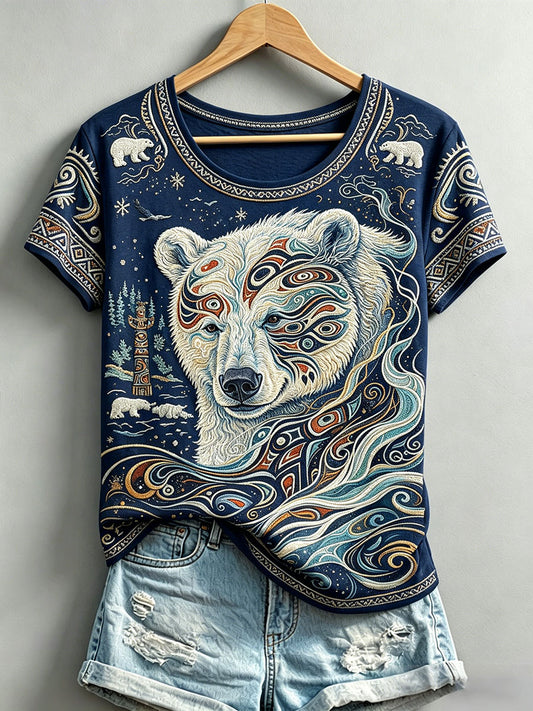 Women's Indigenous Print Casual T-Shirt