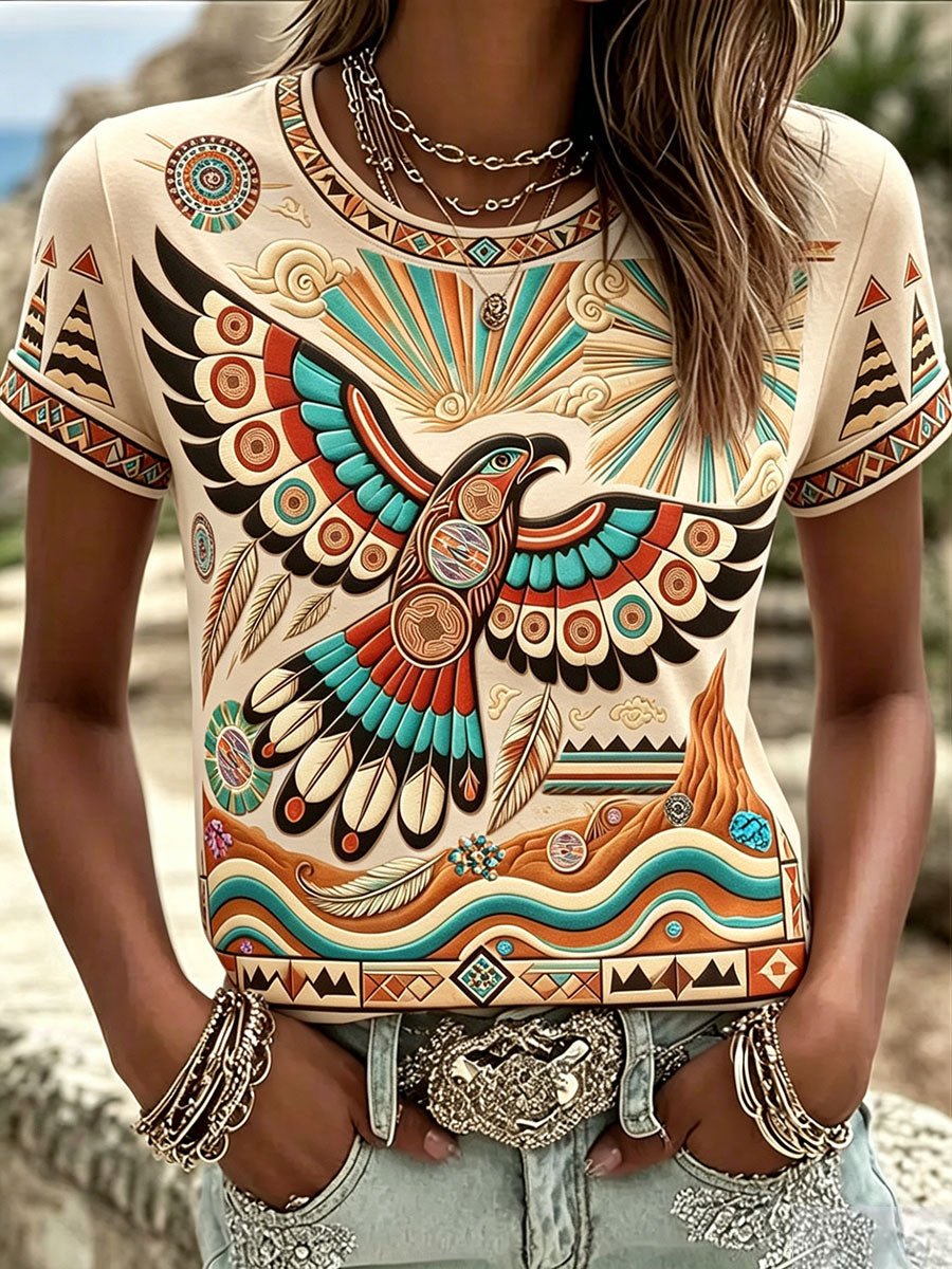 Women's Native Animal Art Print T-Shirts