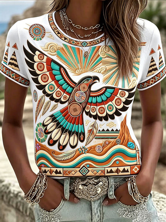Women's Native Animal Art Print T-Shirts