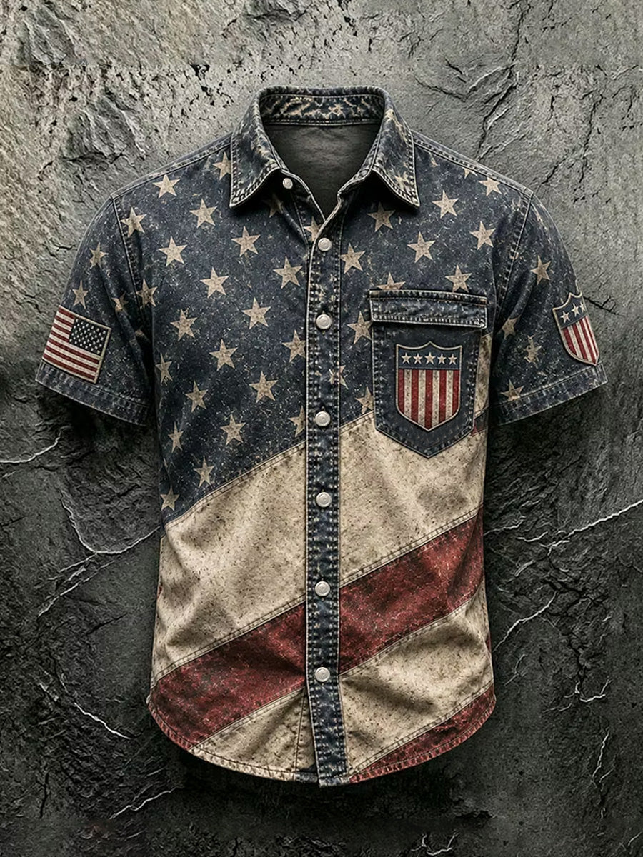 Men's Independence Day Print Casual Shirt