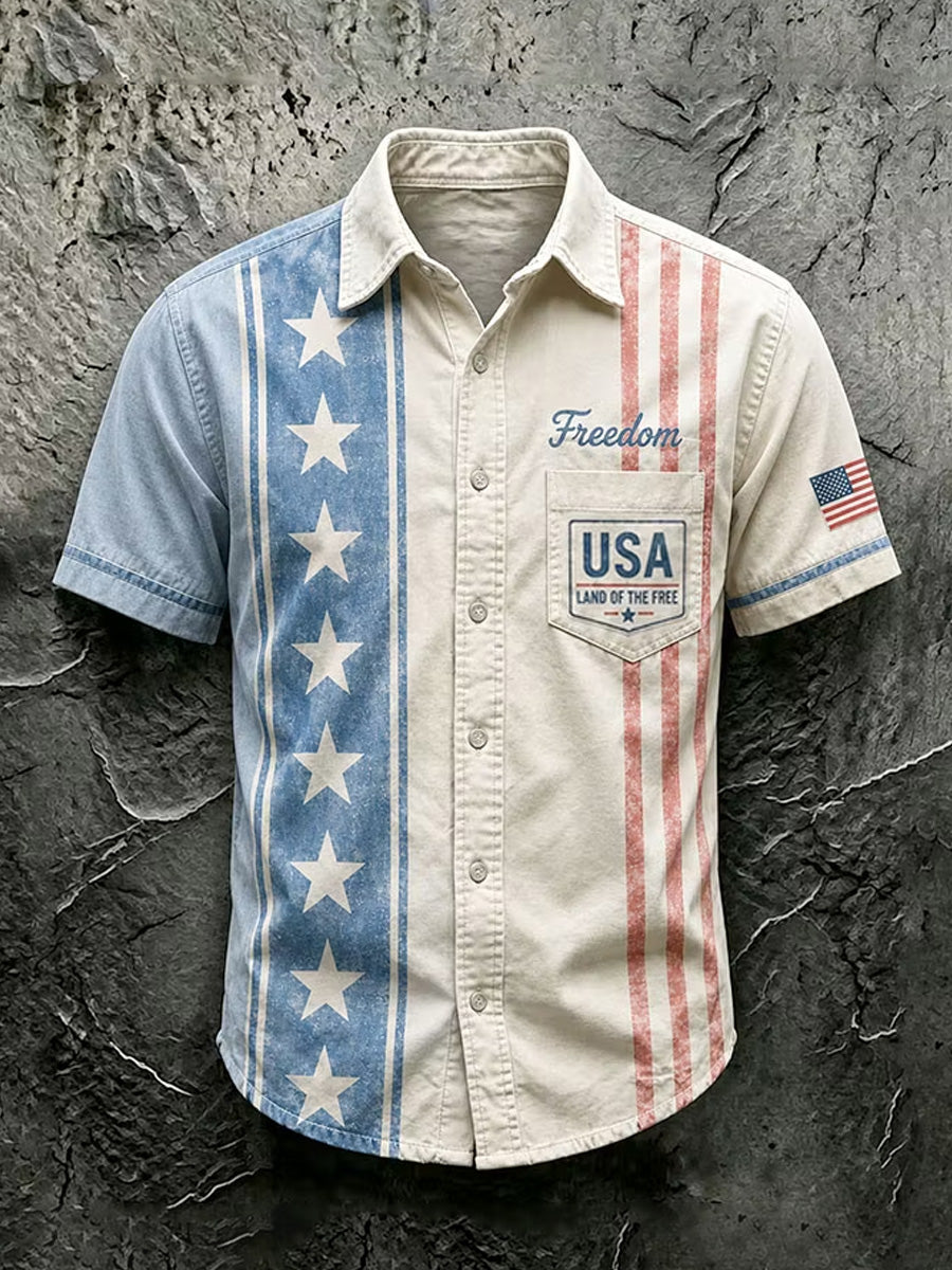 Men's Independence Day Print Casual Shirt
