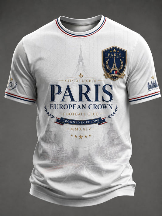 Men's French Football Paris Championship Printed T-shirt