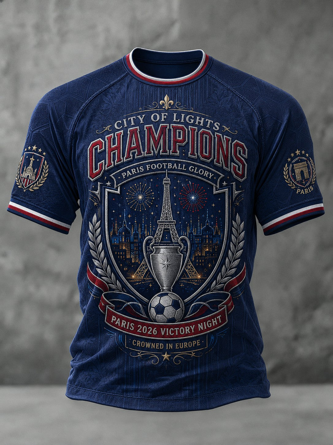 Men's French Football Paris Championship Printed T-shirt