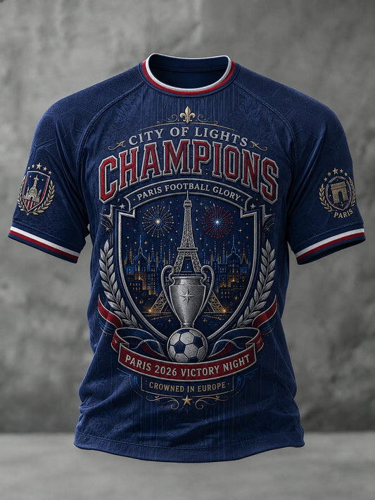 Men's French Football Paris Championship Printed T-shirt