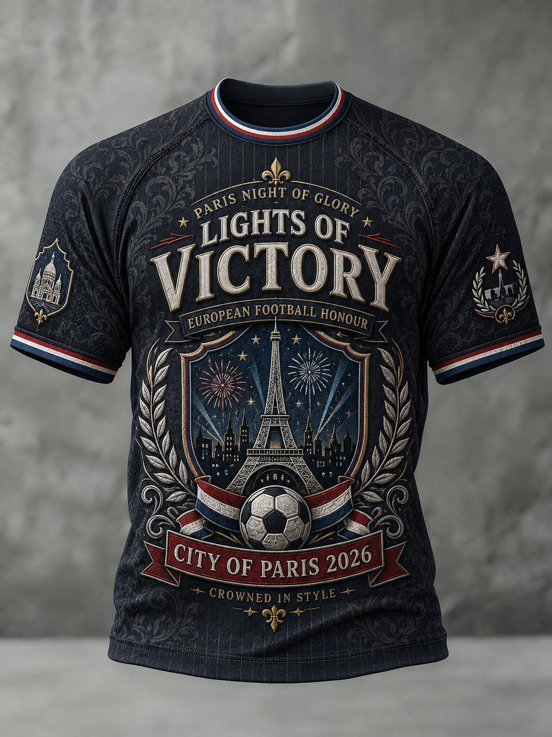 Men's French Football Paris Championship Printed T-shirt