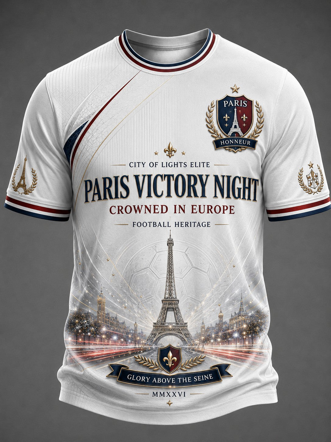 Men's French Football Paris Championship Printed T-shirt