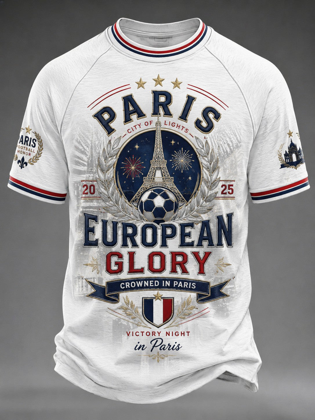 Men's French Football Paris Championship Printed T-shirt