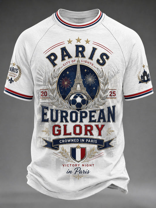 Men's French Football Paris Championship Printed T-shirt