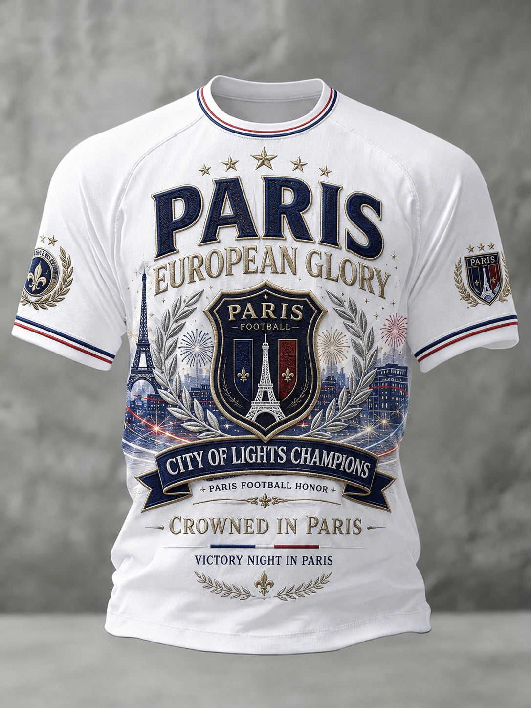 Men's French Football Paris Championship Printed T-shirt