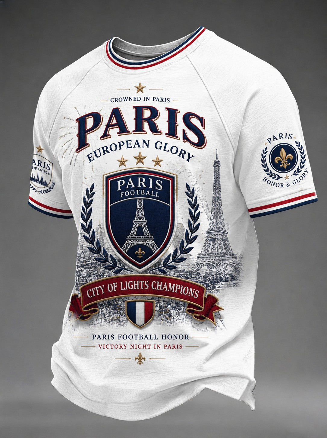 Men's French Football Paris Championship Printed T-shirt