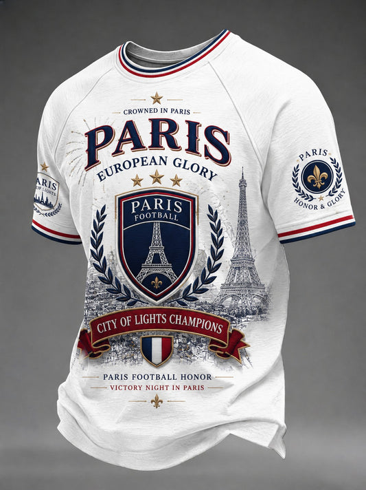 Men's French Football Paris Championship Printed T-shirt