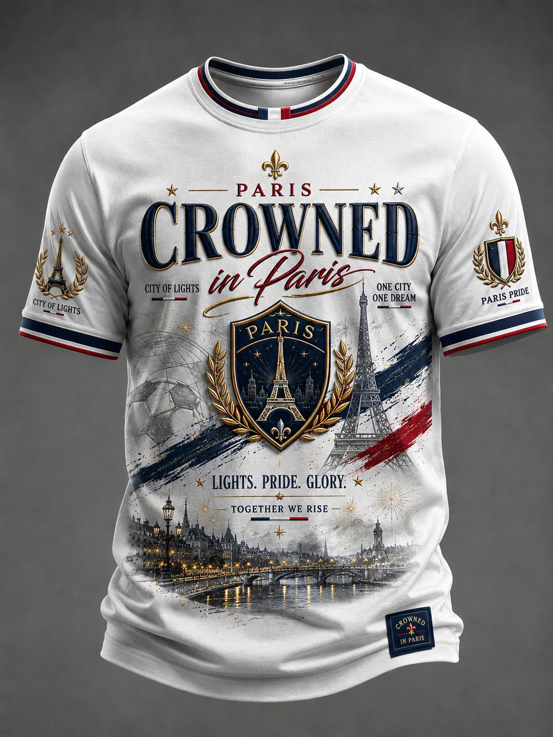 Men's French Football Paris Championship Printed T-shirt